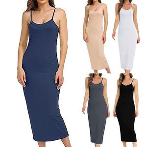 Vestidos casuais personalidade design feminino cor sólida sexy v pescoço halter vestido longo sundresses manga curta gravata