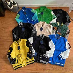 Lüks Tasarımcı Erkek Ceket Beyzbol Varsity Ceket Mektubu Dikiş Nakış Sonbahar ve Kış Erkekleri Gevşek Nedensel Dış Giyim Paltoları