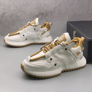 Abito in stile europeo Scarpe da sposa per feste aziendali Moda vulcanizzata traspirante Sport Sneakers casual Punta tonda Fondo spesso Mocassini da passeggio per il tempo libero H50