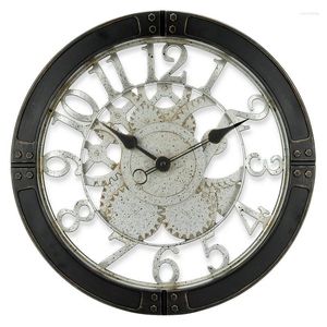 Wall Clocks Brown/Bronze Gears Analog QA Clock-Model 32947