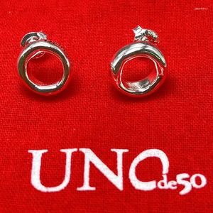 Stud Earrings 2023 UNOde50 Selling European And American Simple Geometric Female Romantic Jewelry Gift Bag