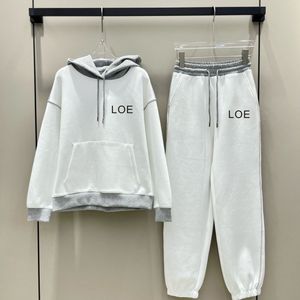 LOE letters Women's Two Piece Pants Casual Suits Designers Hooded Jackets Capsule Collection Fashion Reversible Fashion Long Sleeve Jacket pant