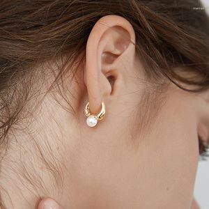 Dingle örhängen solid 14k guldpläterad aros mujer oreja dropp silver 925 smycken pärla ädelsten orecchini kvinnor