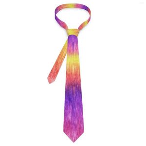 Fliegen Tie Dye Swirl Retro Rosa Lila Gelb Design Hals Neuheit Casual Kragen Für Männliche Tägliche Tragen Krawatte Zubehör