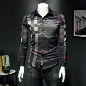 2023 nuova camicia a quadri a maniche lunghe da uomo stile familiare leggero ruffiano bello gioventù business casual primavera camicia sottile asiatico s324A