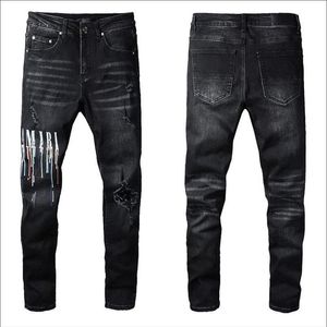 23ss Designer Jeans Mens Denim Embroidery Pants Fashion Holes Trouser US Size 28-40 Hip Hop Distressed Zipper trousers For Male 20280a
