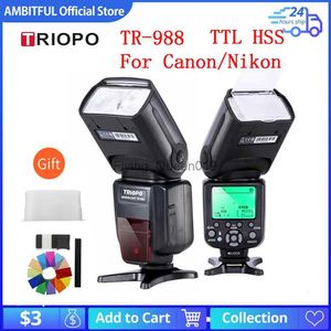 Flash Heads TRIOPO TR-988 TTL High Speed Sync Camera Speedlite for and 6D 60D 550D 600D D800 D700 Digital SLR YQ231005