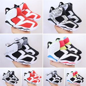 Bambini 6 Scarpe da basket per Ragazzi Ragazze Infrared Carmine 6s UNC Toro Hare Oreo Maroon Youth Sports Sneakers Comic Kids taglia EU2193m