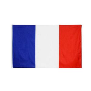 Bandeiras de bandeira 50pcs 90x150cm França Bandeira Poliéster Impresso Europeu com 2 Ilhós de Latão para Pendurar Nacional Francês e Banners Drop Dhiwv