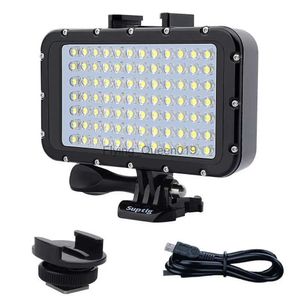 Flash Heads Suptig 84 LED High Power Dimmable Waterproof LED Video Light Waterproof 164ft(50m) For Hero 6 5 4 3 YI slr camera YQ231003