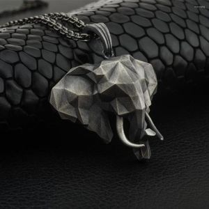 Colares Pingente 3D Elefante Cabeça Colar Feng Shui Convidando Riqueza Animal Gargantilha Para Mulheres E Homens Camisola Cadeia Sorte Jóias