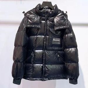 Herren-Daunenjacke, Designer-Herren-Wintermantel, Damen-Stickerei-Abzeichen, abnehmbare Mütze, leuchtendes Gesicht, Blitz-Pufferjacke, Paar, verdickte warme Winterjacke, Mantel-Oberteil