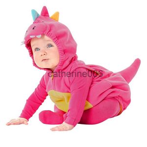 Özel günler bebek kız pembe dinozor kostüm bebek yürümeye başlayan çocuk hoodie bodysuit kısa romper fotoğrafçılığı cadılar bayramı süslü elbise 6m 12m 18m 24m x1004