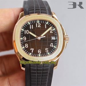 3K Starkaste version Aquanaut 5167R-001 Brown Dial Real Cal 324C Automatisk mekanisk 5167A Mens Watch Sapphire Steel Designer SPO257A