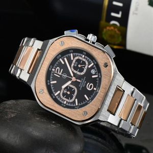 Zegarek BR Model Sport Quartz Bell Luksus wielofunkcyjny zegarek biznesowy Kalendarz pełny stal nierdzewna Ross Square Wris2233