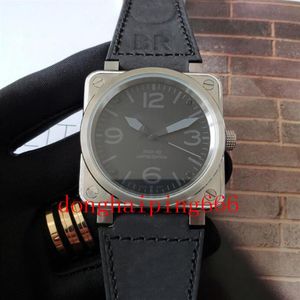 Marca suíça de luxo mens relógios br01 movimento automático relógio cerâmica quadrado 46mm caso pulseira de borracha designer de alta qualidade waterproo231x