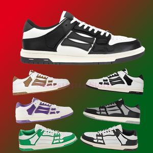 Designer Sneakers Top Low Bones Running Fashion Schuhe für Männer Frauen Luxus lässig Skeleton Skel Hi Leder Blau Weiß Grün Paar Original