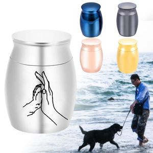 Mini pet cremation urn pendant Keepsake Urn for Pet ashes Aluminum alloy dog paw print ashes jar224M