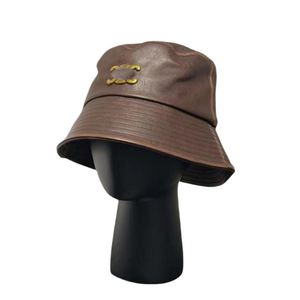 Broad brim hat sunhat Designer autumn Winter leather washed fisherman hats