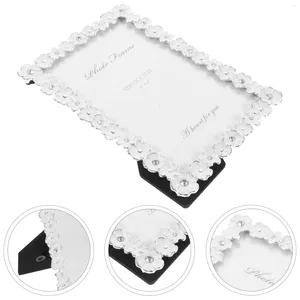 Frames Small Flower Rhinestone Po Frame Gift Picture Crystal Gifts Ornament Bedroom Metal Decorative Vintage Wedding
