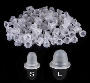 100Pcs Disposable Tattoo Ink Cup Mini Small Large Size Silicone Permanent Tattoos Makeup Eyebrow Pigment Holder Container Caps3851338
