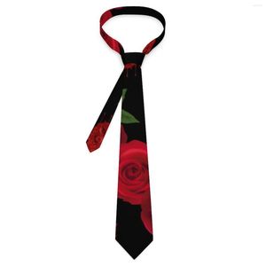 Papillon Cravatta con rose rosso sangue Cravatta con stampa floreale Collo da sposa Retro Trendy per uomo Cravatta con colletto modello Regalo di compleanno