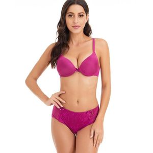 Set di reggiseni da donna 3 4 coppe con ferretto intimo femminile reggiseno push up in pizzo bralette set di slip lingerie 32-38 B-C-D-DD-DDD-E288C