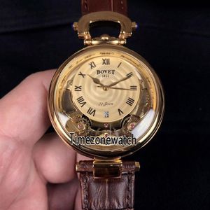 Bovet Amadeo Fleurier Büyük Komplikasyonlar Virtuoso İskelet Tourbillon Otomatik Sarı Altın Altın Diyal Erkekler Deri Deri Timezone286t