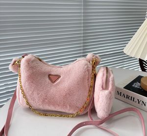 Fashion, plush, underarm, diagonal span, shopping, two in one, one shoulder, plush, trendy, new bag