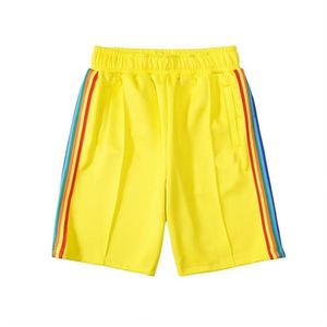 2020 Casual Beach Shorts Mens Womens Designer Calças Curtas Roupas Carta Impressão Rainbow Strip Webbing Casual Five-Point222P