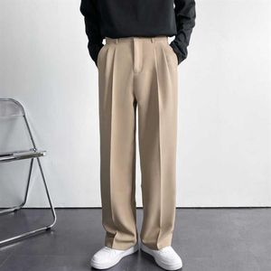 Männer Hosen Männer Anzug Hosen Einfarbig männer Breite Bein Anzug Hosen Casual Neue Streetwear Männliche Hosen Baggy Koreanische stil 257g