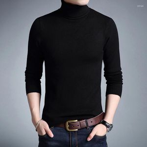 Męskie swetry marka mody Turtleeck Sweater Men Mens pullover szczupły fit skoczki dzianinowe jesienne ubrania pull homme