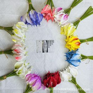 Dekoracyjne kwiaty sztuczne lilia calla nawilżanie realistyczne odczucie ręki meble domowe dekoracje ślubne