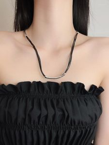Gerdanlık moda y2k tarzı kadın kolye çift vintage deri ip bilezik benzersiz tasarım aksesuarları kolyeler için 2023 moda hediye