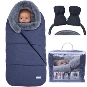 Orzbow Winter born Envelope Baby Stroller Sleeping Bags Fur Collar Footmuff For Children Bunting Bag 211223215B