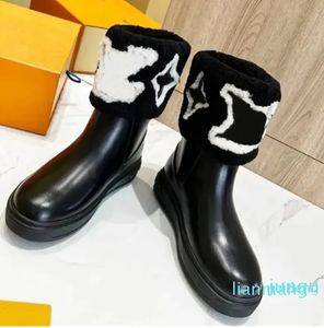 martin boots classic sexy fashion solid color wool leather letters Casual Boots platform non-slip chunky heel ankle round toe low boot