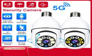 WiFi 360 Panoramic Bulb Camera 1080P Surveillance Camera Wireless Home Security Cameras Night Vision Two Way Audio Smart Motion De1718806