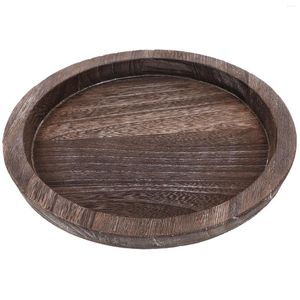 Candle Holders Tray Home Supply Round Serving Creative Holder Table Ornament Wooden Simple Trays