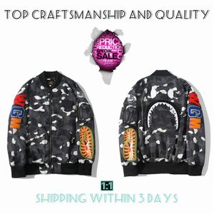 Top Craftsmanship Mens jackets Shark mens Star Spots designers coat Varsity co-branding Stylist storm ghosts Military style Camouf2625