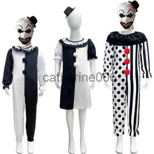 Speciella tillfällen film terrifier clown cosplay costume uniform jumpsuit clown terror mask hat klänning halloween carnival party barn kostymer x1004