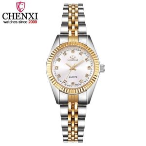 Chenxi Women Golden Silver Classic Quartz Watch女性エレガントな時計豪華なギフトウォッチレディースウォータープルーフリストウォッチ210720274L