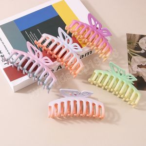 11cm Gradient Color Butterfly Clip Large Frosted Hair Claw For Women Ponytail Holder Hairpins Girls Hair Accessories Headwear