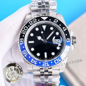 Mężczyźni Watch GMT Batman 3285 Kalendarz Kalendarz okna ceramiczna ramka Luminous Sapphire Port 904L Stal nierdzewna zegarek mechaniczny