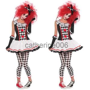 Särskilda tillfällen halloween kostym för kvinnor cirkus clown joker kostym skräck cosplay kostymer vuxna party scen prestanda klänning x1004