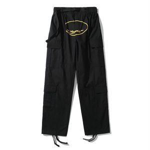 Herrbyxor bil herr streetwear hip hop tryckt avslappnade byxor militär retro multi-fickets raka löst overaller par s164z