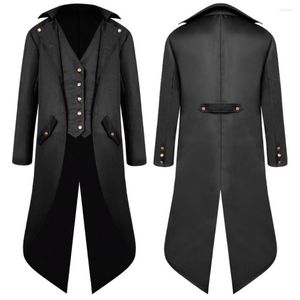 Męski Rów Płaszczy dżentelmen gotycki gotycki odzież wierzchnia pojedyncza piersi Split Tuxedo Coat