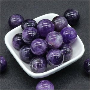 Loose Gemstones Gemstone Chakra 20Mm Sphere Crystal Worry Stone Balls Polished For Witchcraft Relief Meditation Reiki Ncing Decor Drop Dhp7X