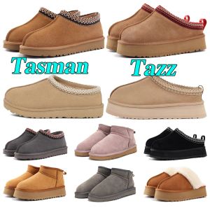 Tazz Slipper Tasman Hausschuhe Damen Ultra Ugh Stiefel Mini Tasman Plattform Schwarz Kastanie Rot Pelz Senfsamen Booties flauschige Pelzstiefel Uggsity