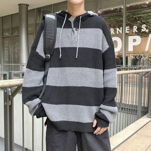 Męskie swetry Harajuku męskie sweter jesienne zimowe topy mężczyzn Mężczyzny swobodny ubrania Crewneck Chunky Knitwear Cardigan Pullover A78