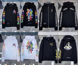 Erkek Hoodies Sweatshirts Moda Lüks Erkekler Ceketler Tasarımcı Kromları Fermuar Kalp At Nalı Çapraz Baskı Markası Ch Women Cat Soath Pullover gevşek ceket 401N